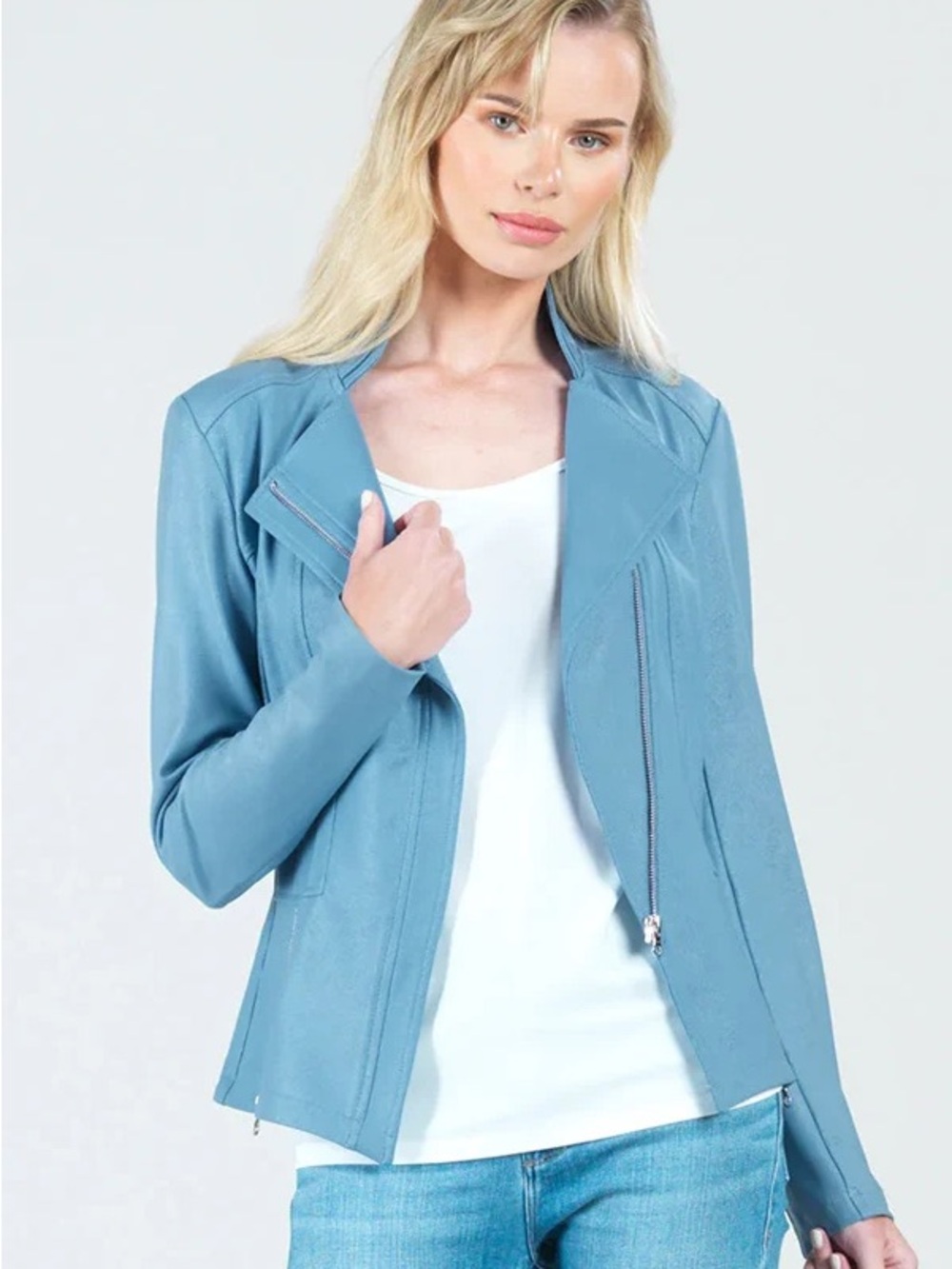 Clara Sun Woo Liquid Leather Signature Jacket Blue Size XS (US 4/6)